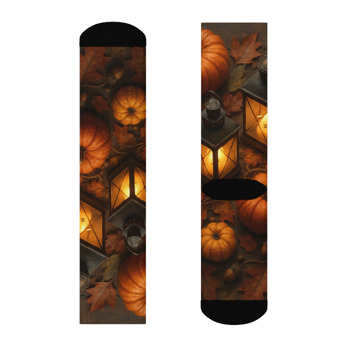 Autumn Lantern Harvest Glow personalized cozy socks
