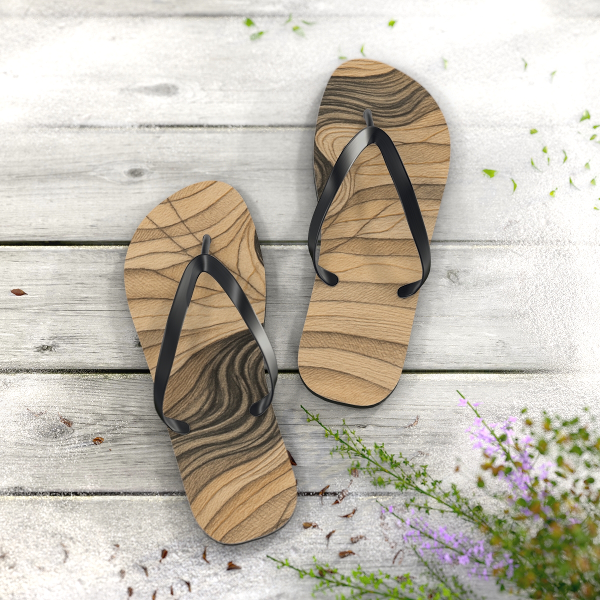 Erosion Vein Ripple Weave unique graphic flip flops