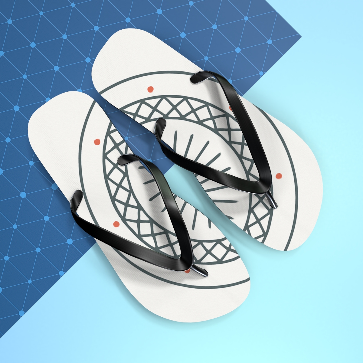 Minimal Starwheel Lattice trendy printed flip flops