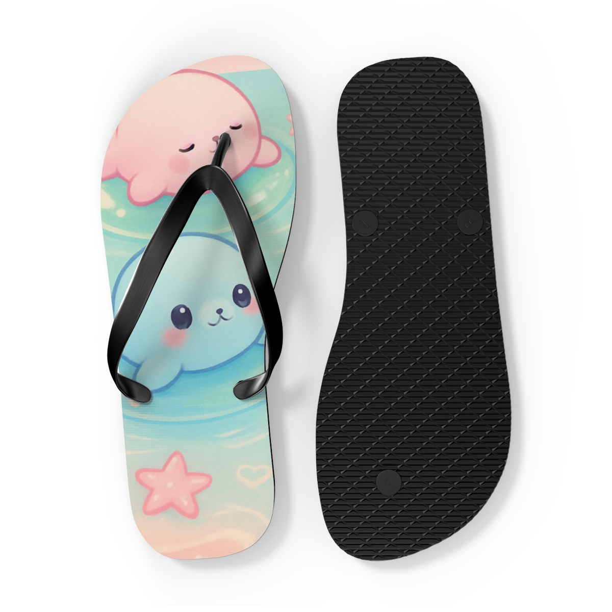 Cotton Candy Seal Float comfortable casual flip flops