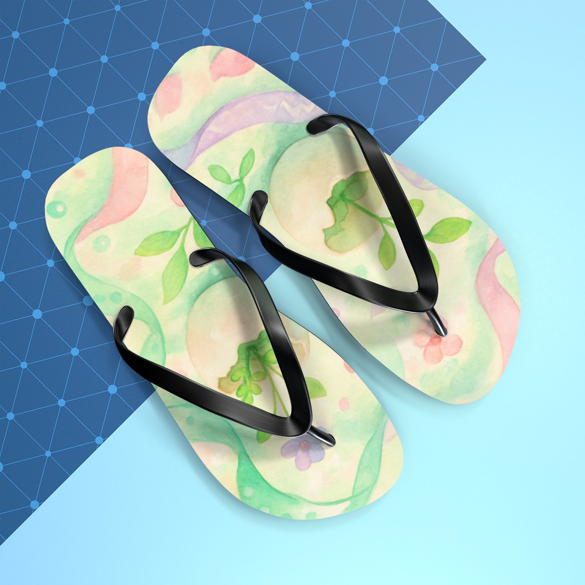 Spring Equinox Eggshell Garden stylish summer flip flops