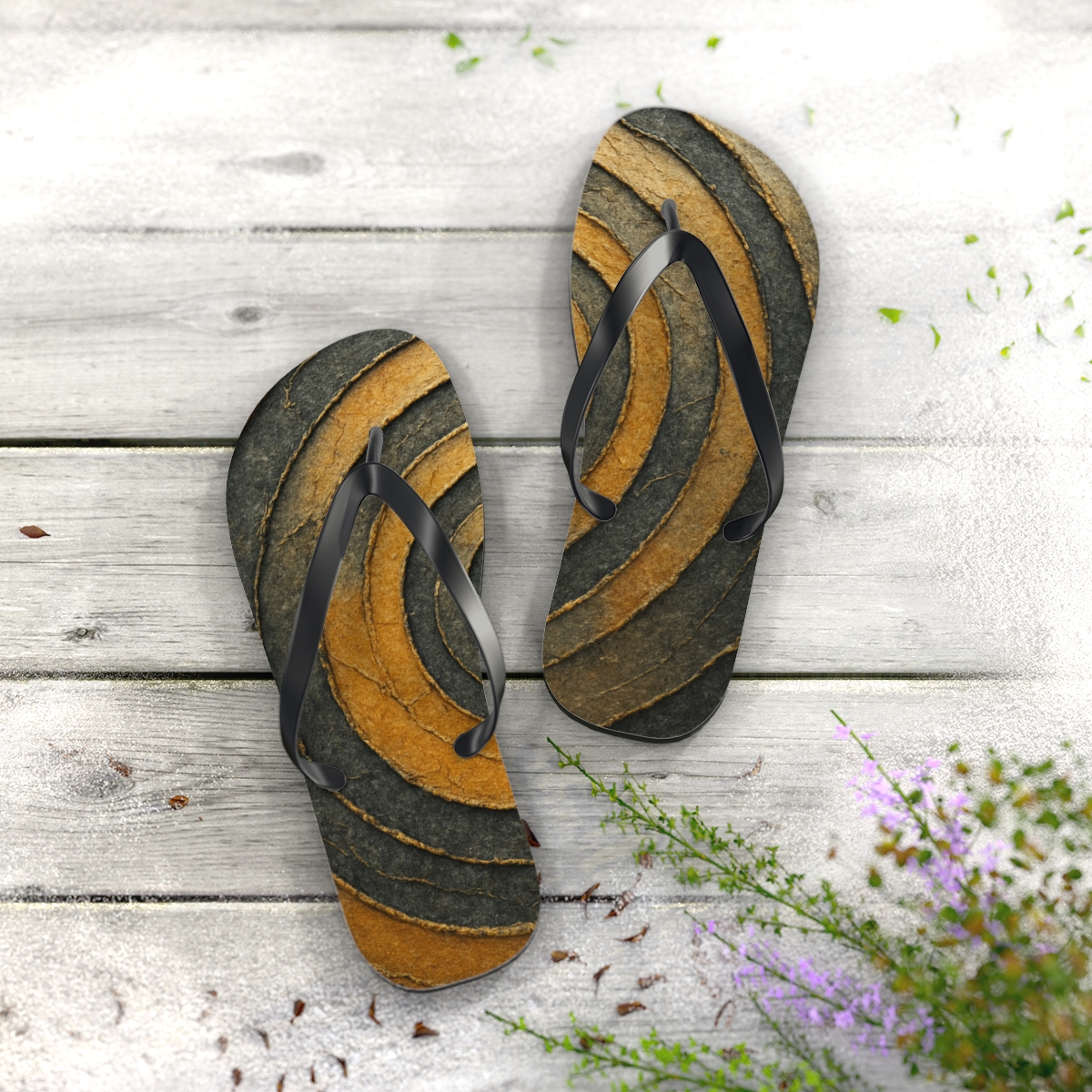 Auric Sediment Spiral soft sole flip flops