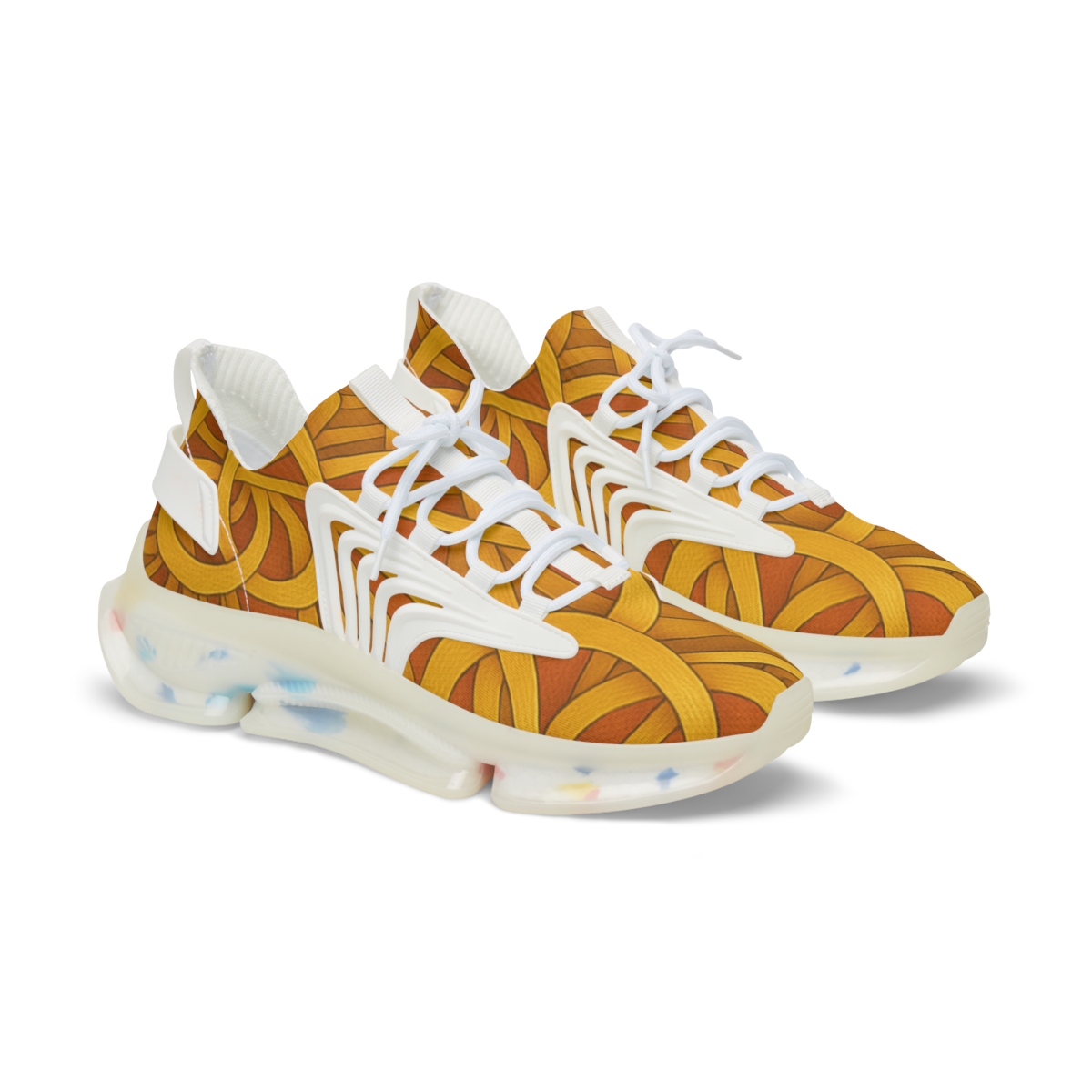 Marigold Fractal Weave comfortable running sneakers