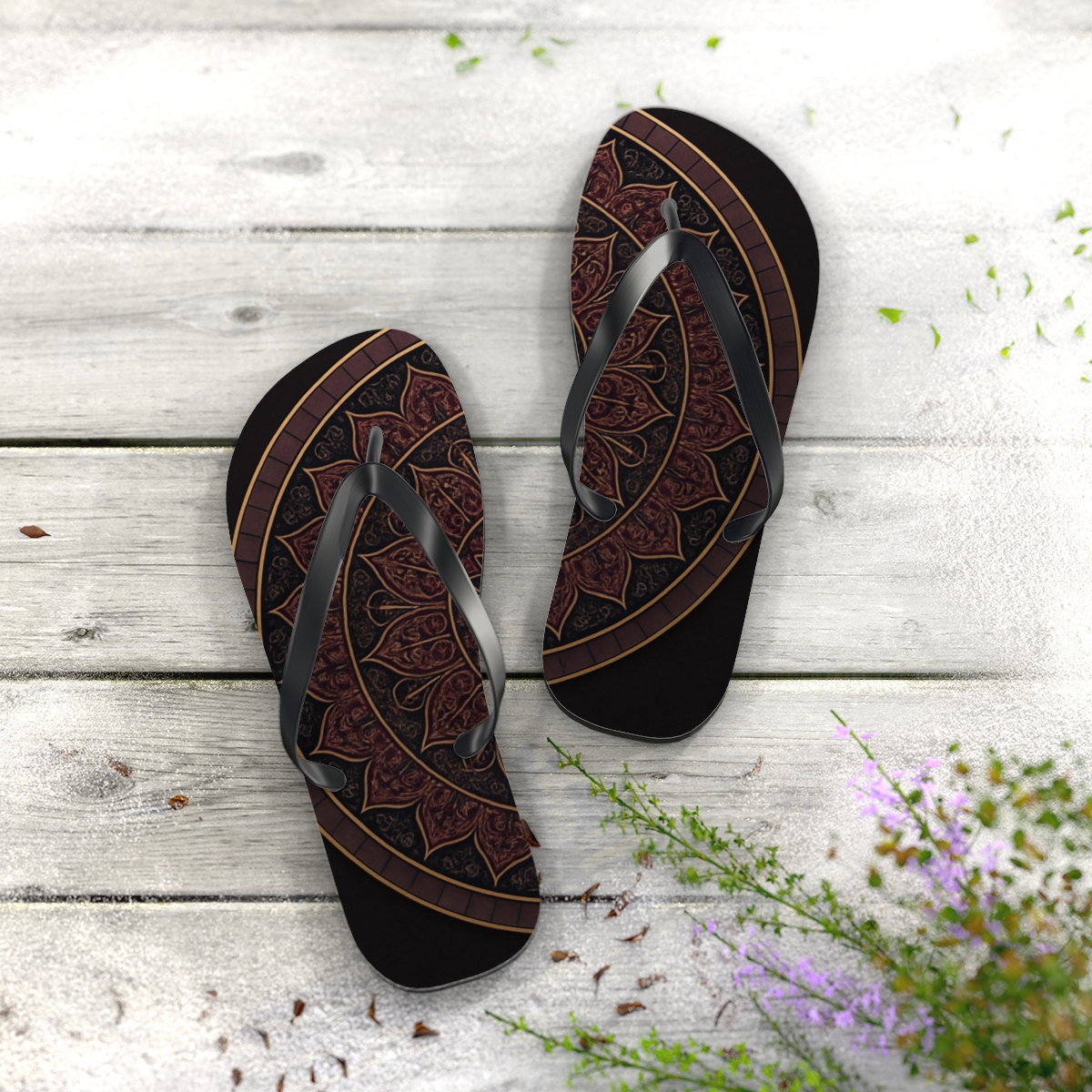 Velvet Orbit Filigree soft sole flip flops