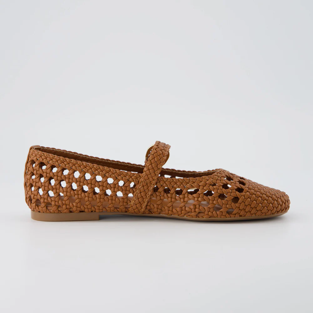  Womens Windsor Woven Mary Jane Flat Soft and Comfortable Weave Ballet Flat for Women