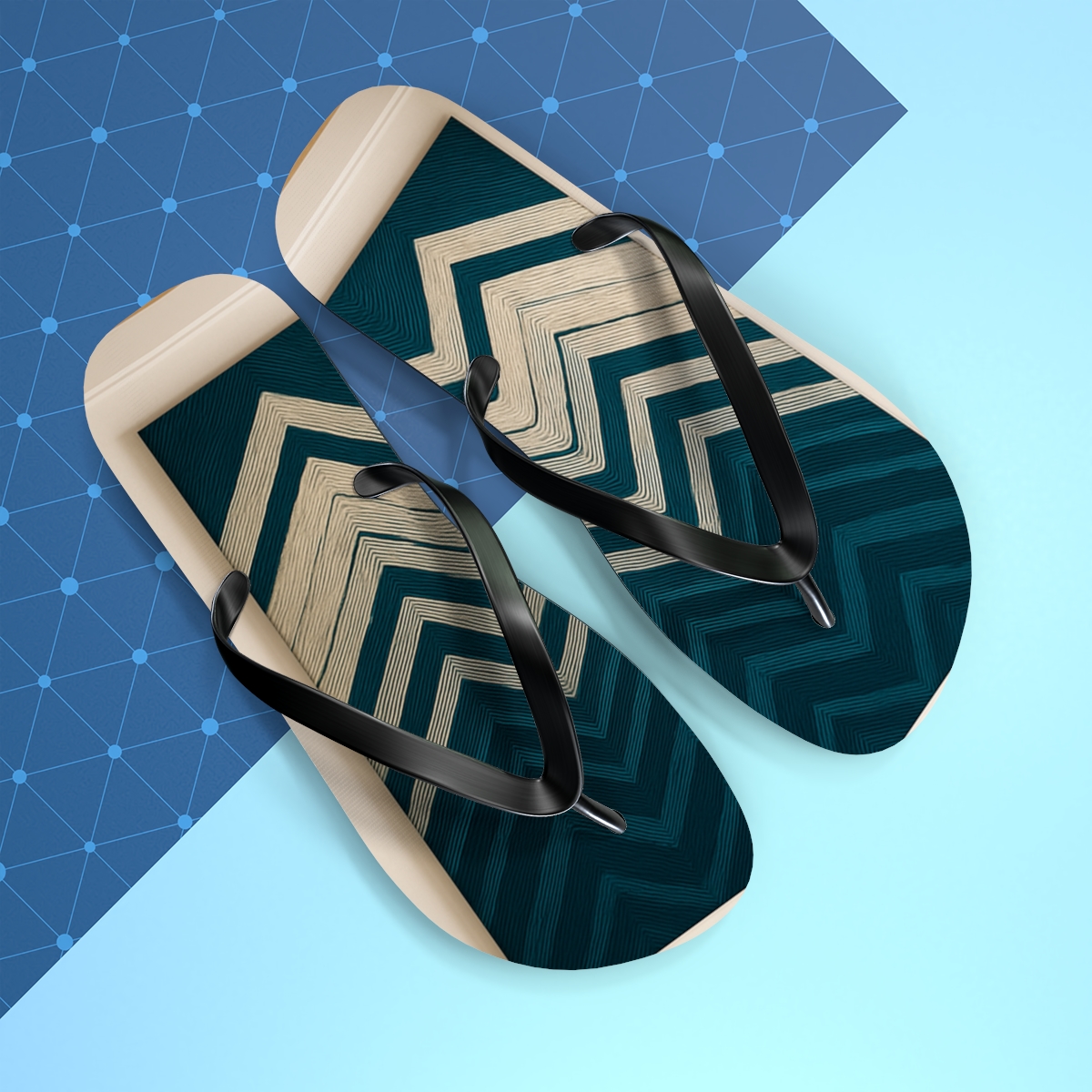 Moire Chevron Lattice custom flip flops