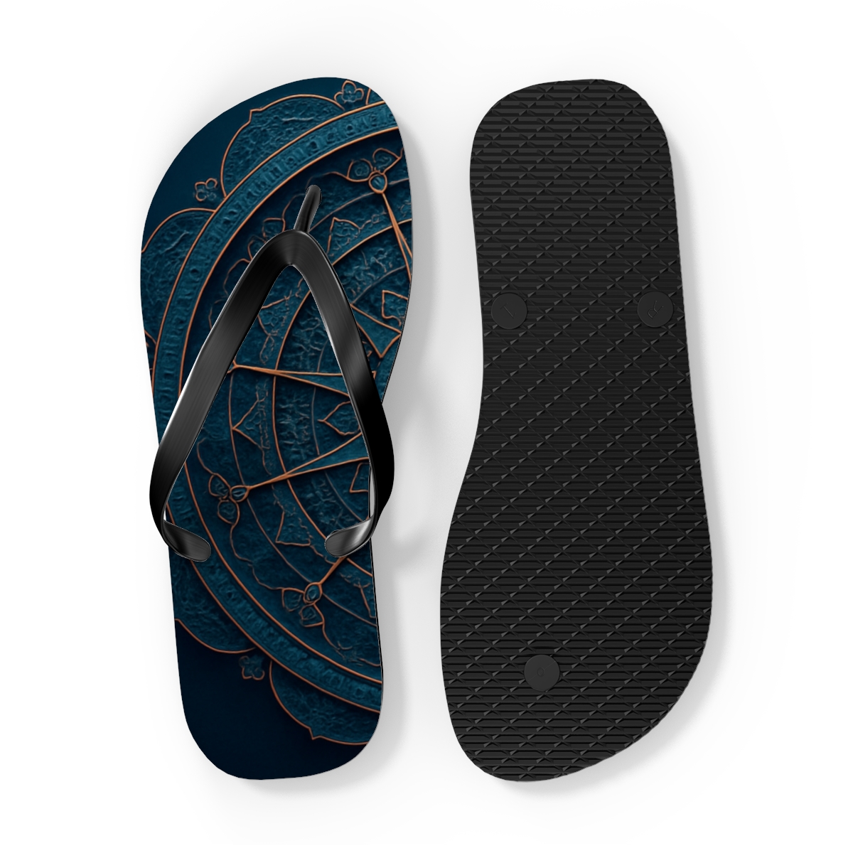 Radial Fractal Compass comfortable casual flip flops