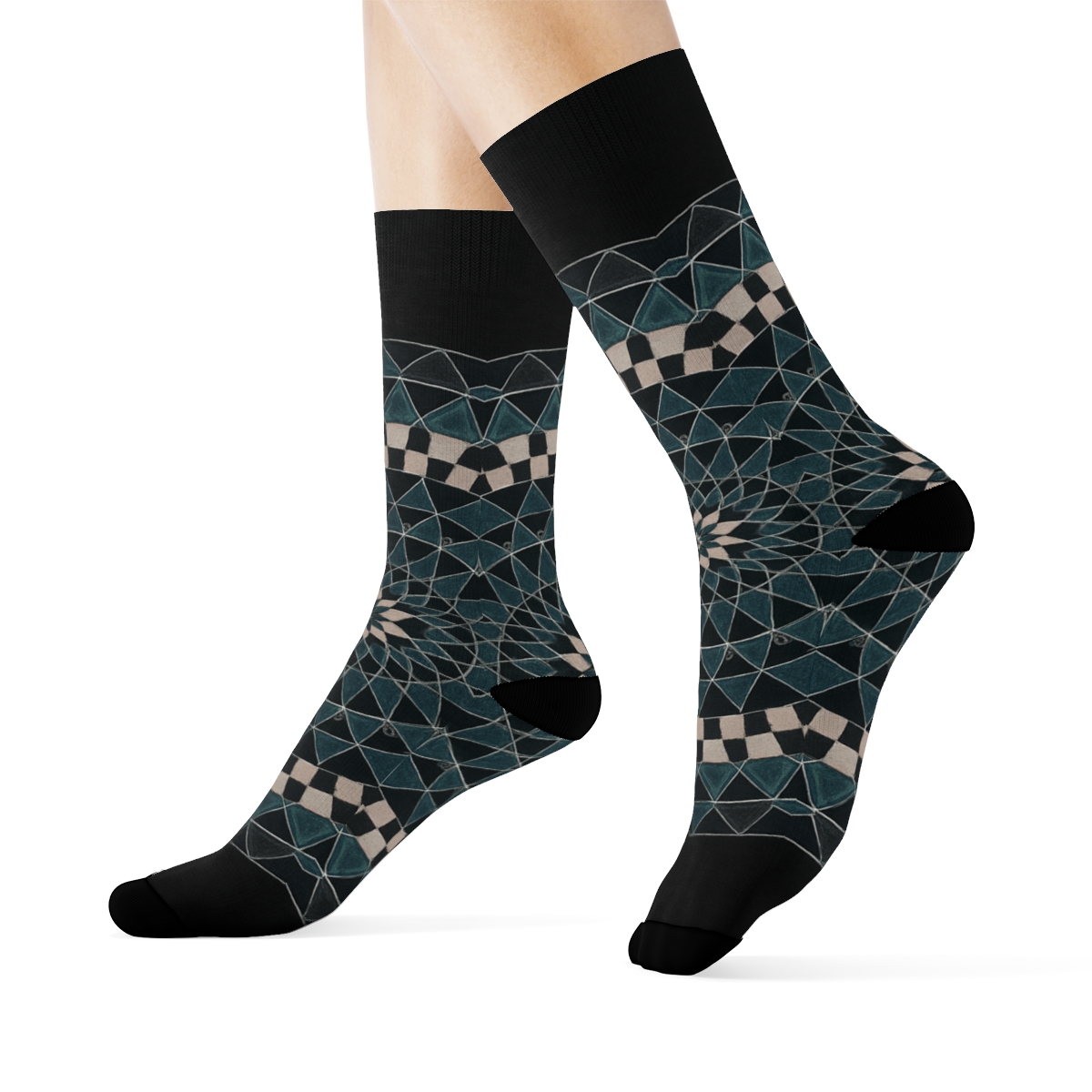 Quantum Lattice Rosette personalized cozy socks