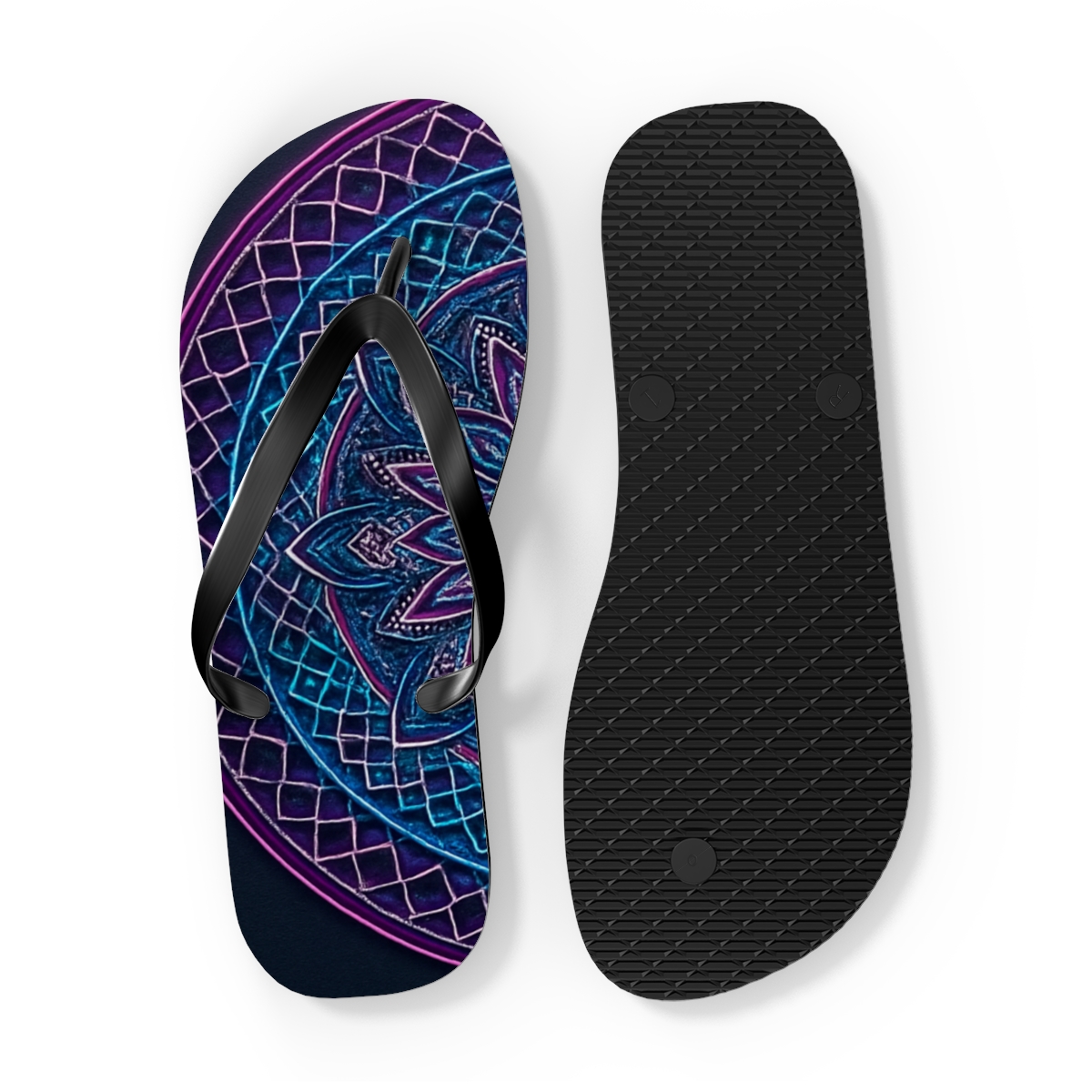Prismatic Lattice Rosette personalized beach flip flops