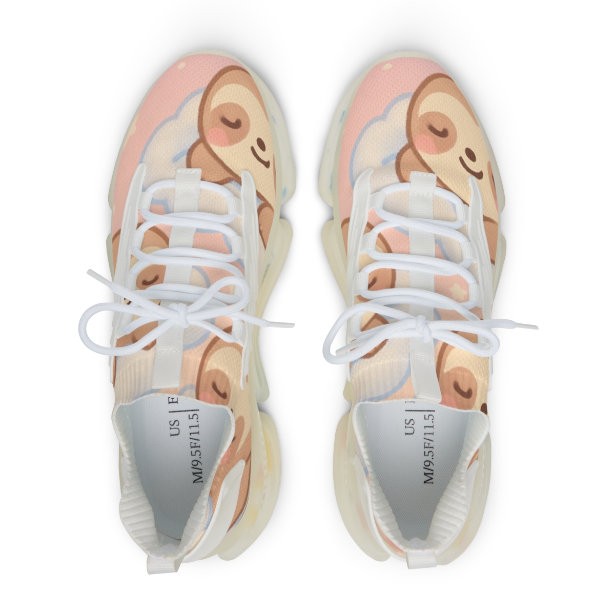Cotton Cloud Sloth Squad personalized athletic sneakers