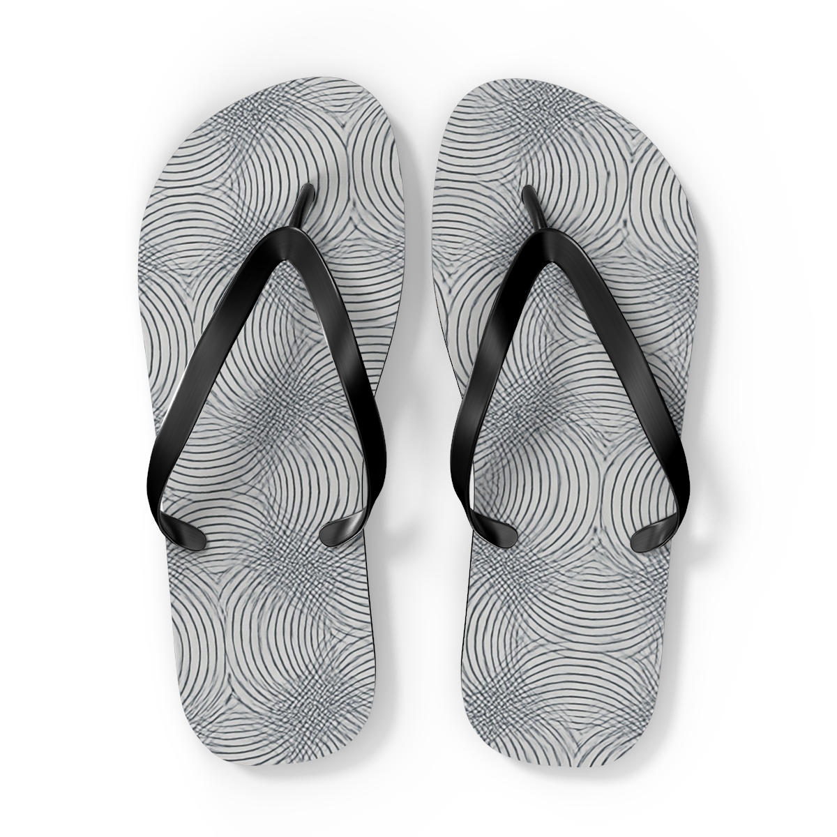 Moire Orbit Weave designer logo flip flops