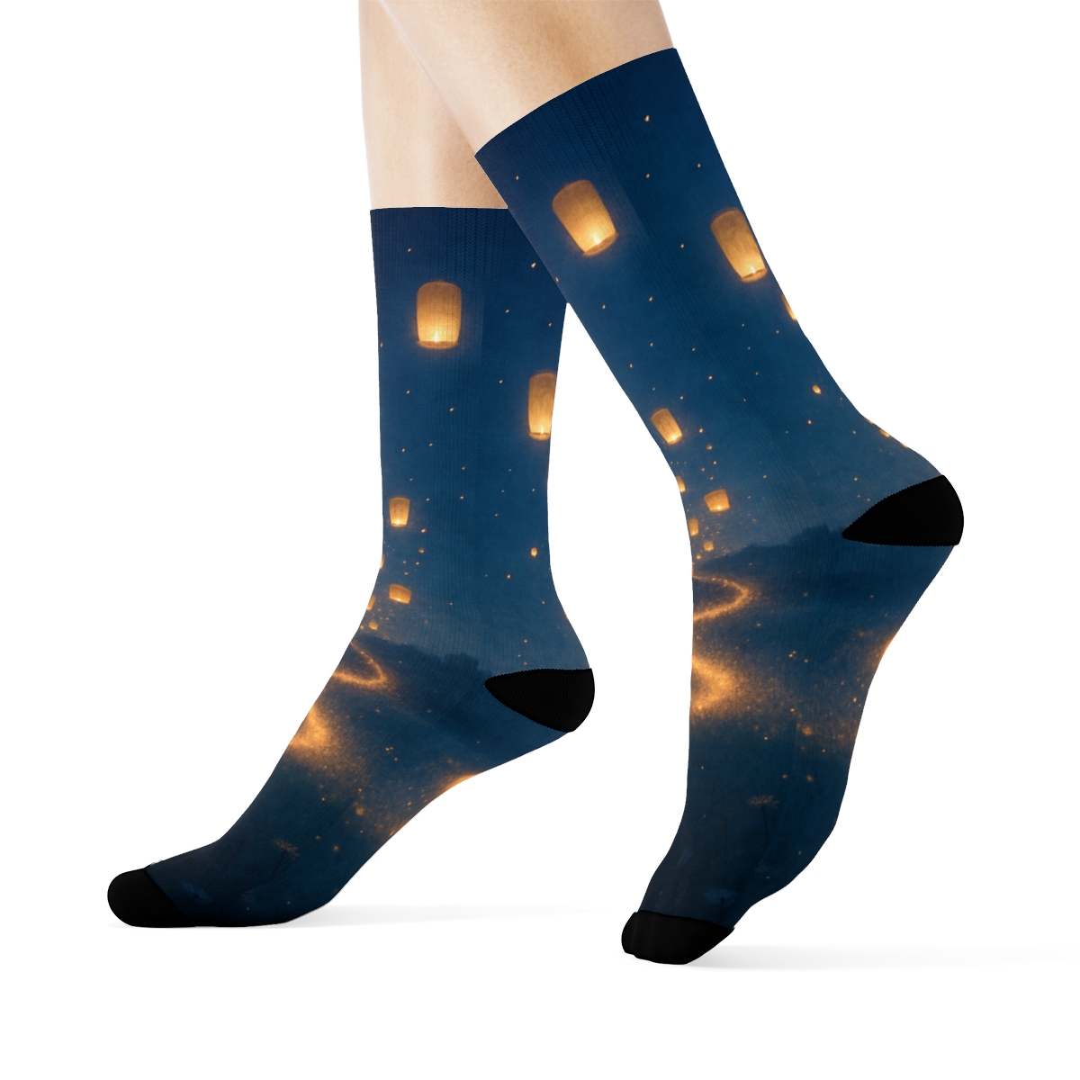 Midsummer Lantern Drift personalized cozy socks