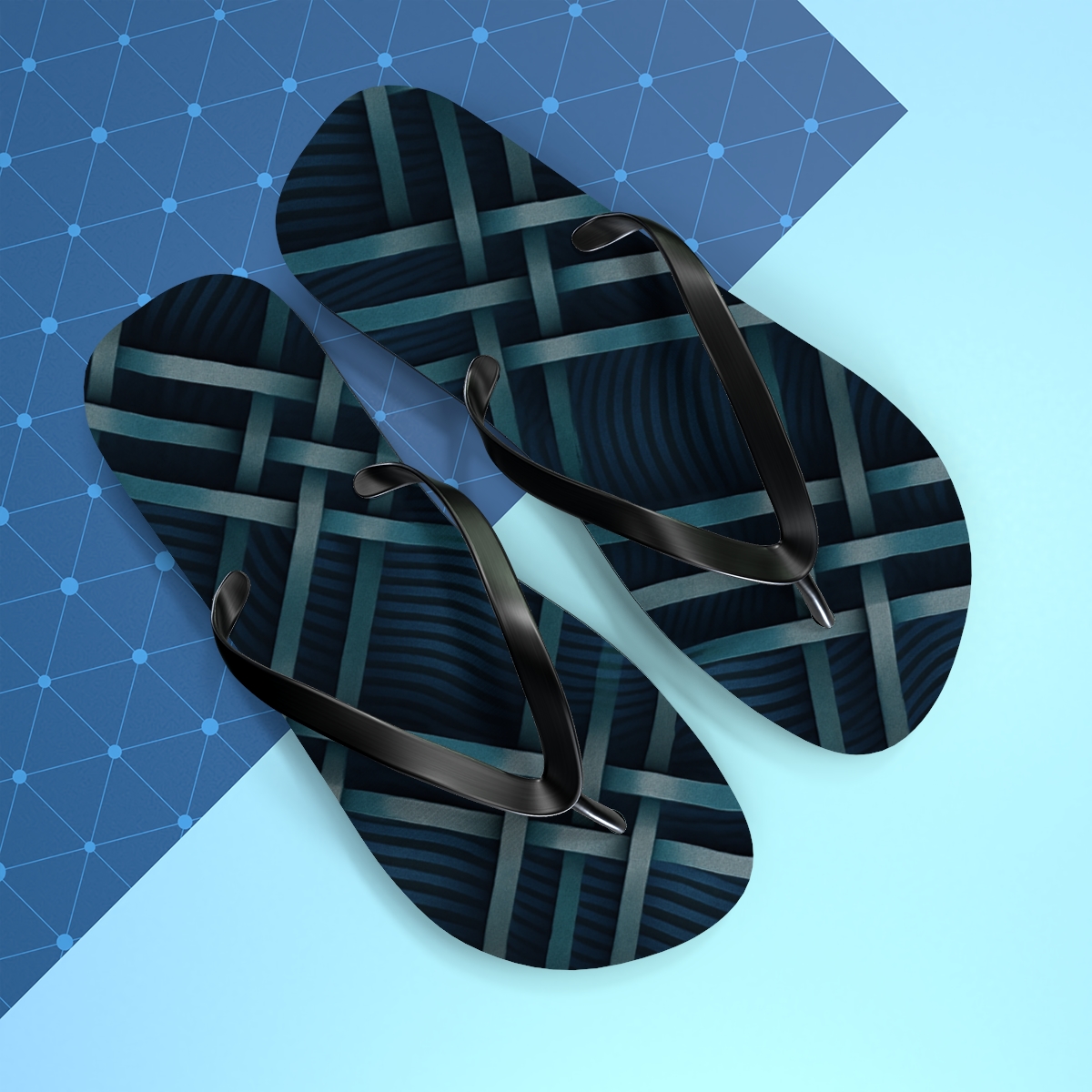 Moire Orbit Weave unique graphic flip flops