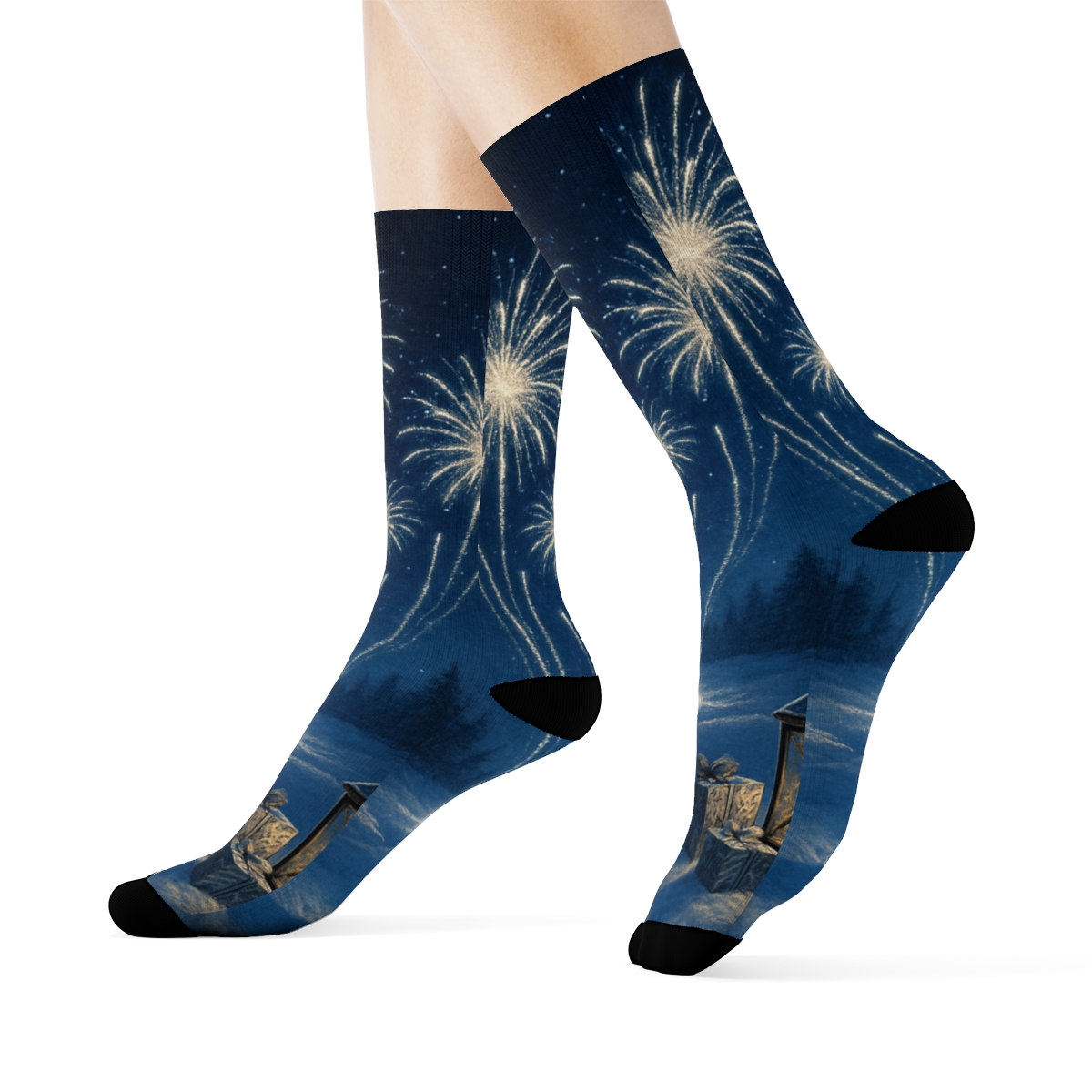 Solstice Spark And Snow unique printed sockscustom socks