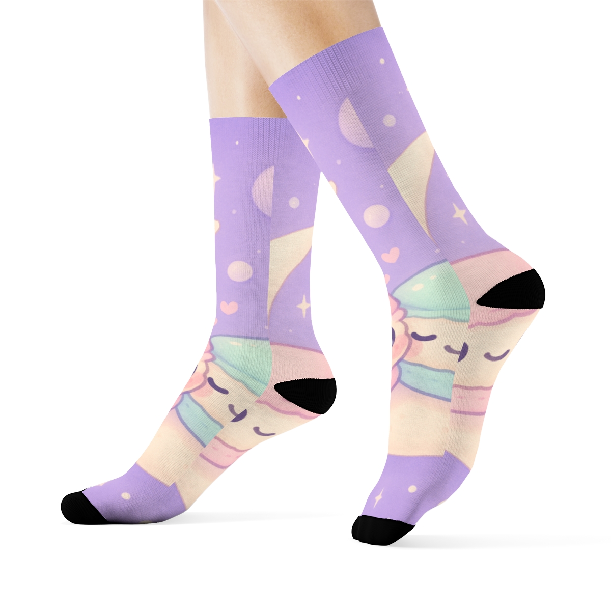 Cosmic Macaron Moon Buddies sports performance socks