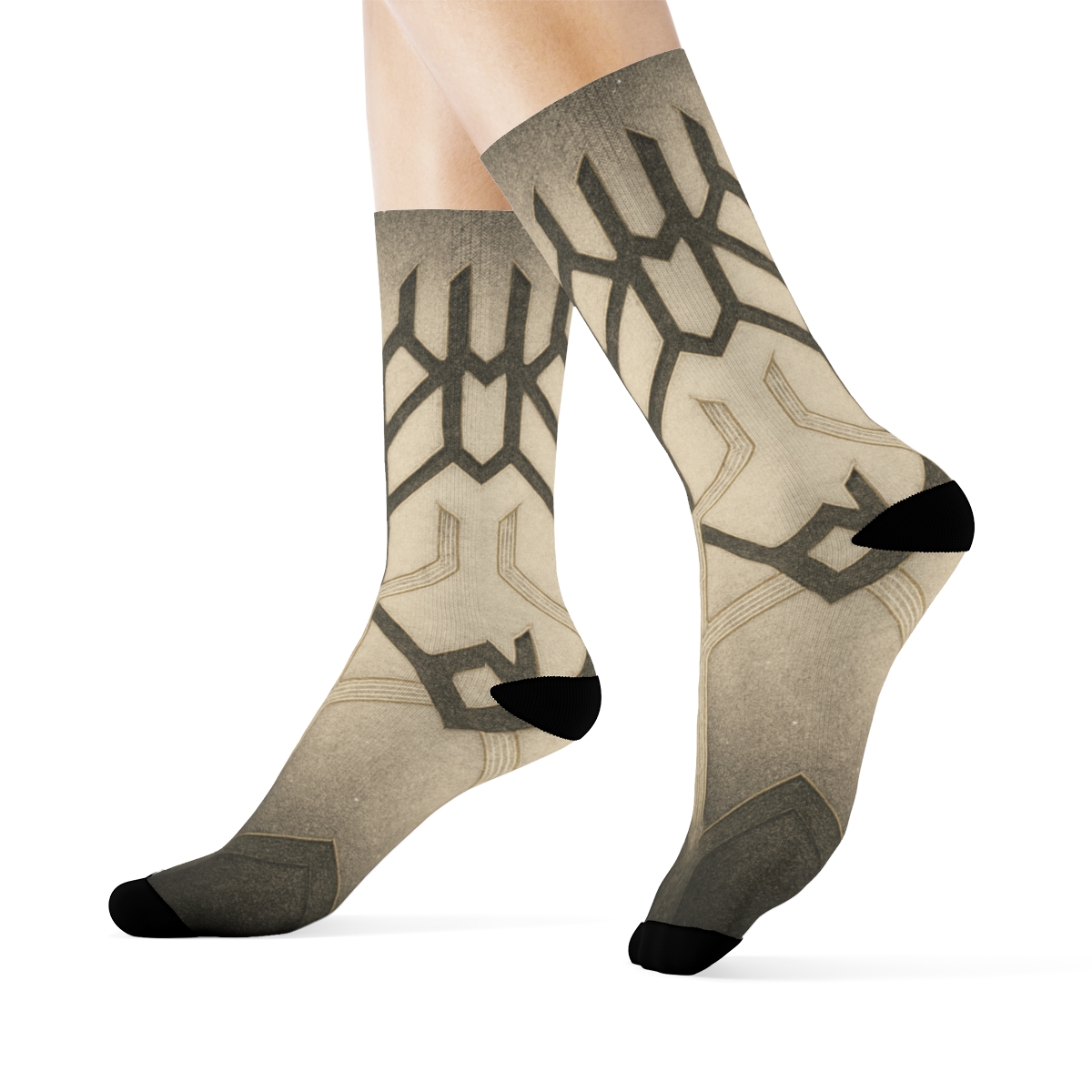 Antlered Signal Lattice comfortable cotton socks
