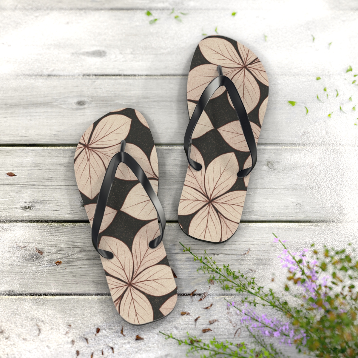 Lotus Filigree Lattice colorful rubber flip flops