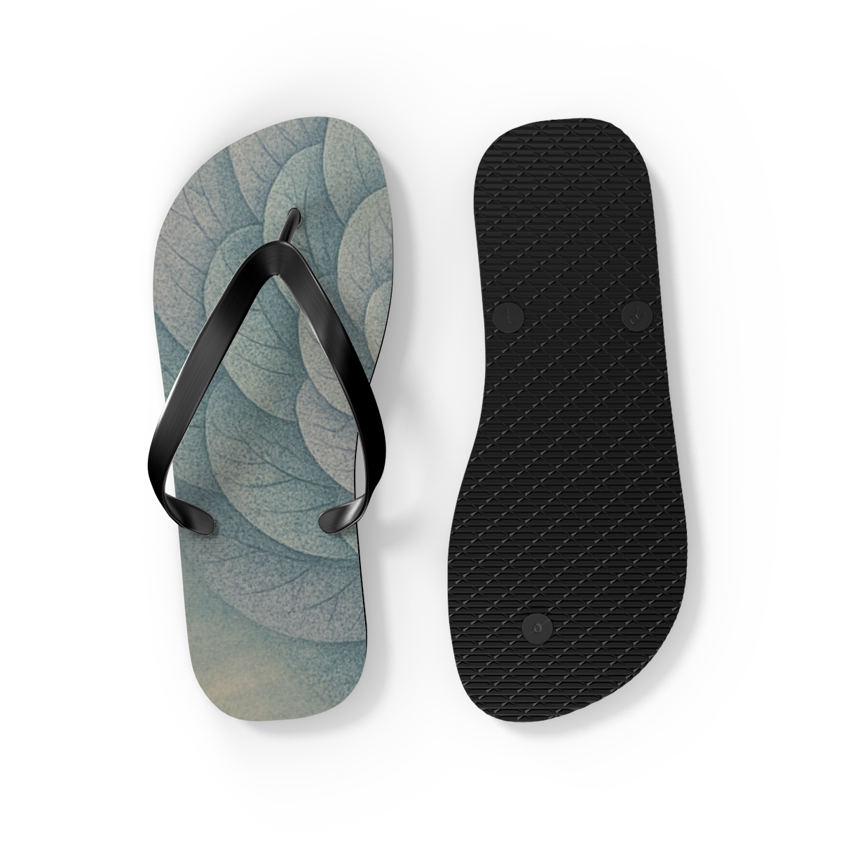 Teal Blossom Swirl Flip Flops