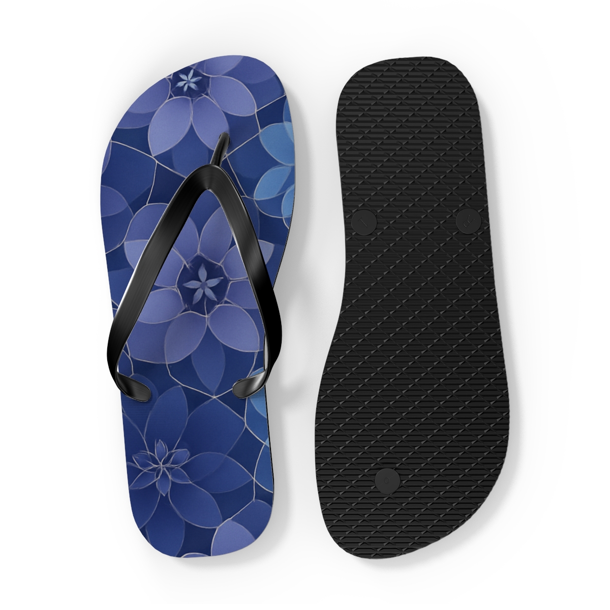 Fractal Bloom Lattice personalized beach flip flops