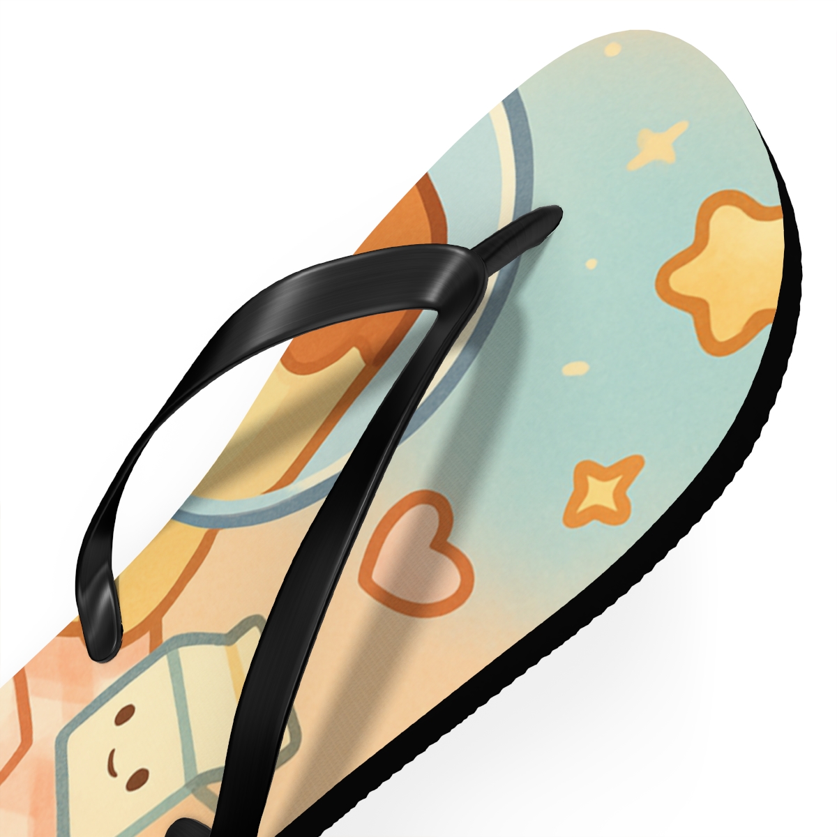 Cosmic Pudding Astronaut Picnic stylish summer flip flops