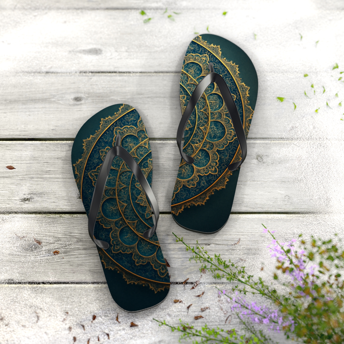 Celestial Mandala Harmony Flip Flops
