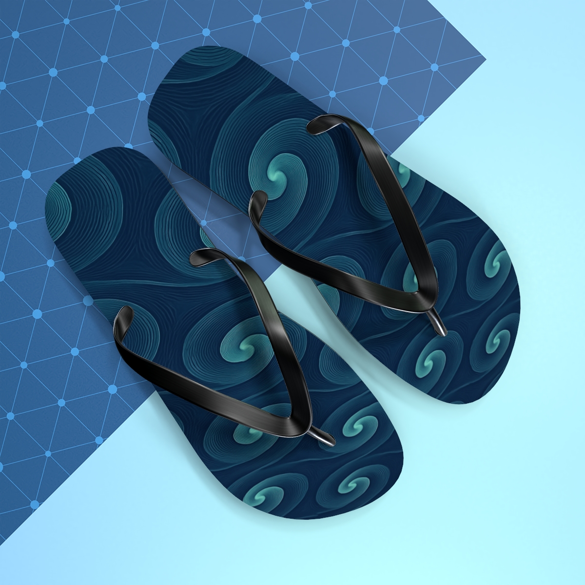 Spiral Nebula Tessellation colorful rubber flip flops