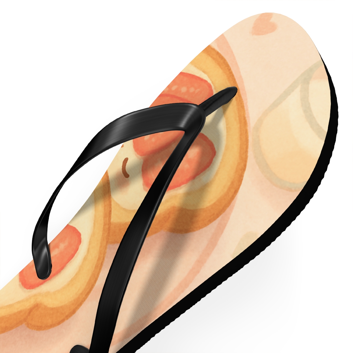 Sleepy Strawberry Toast Friends comfortable casual flip flops