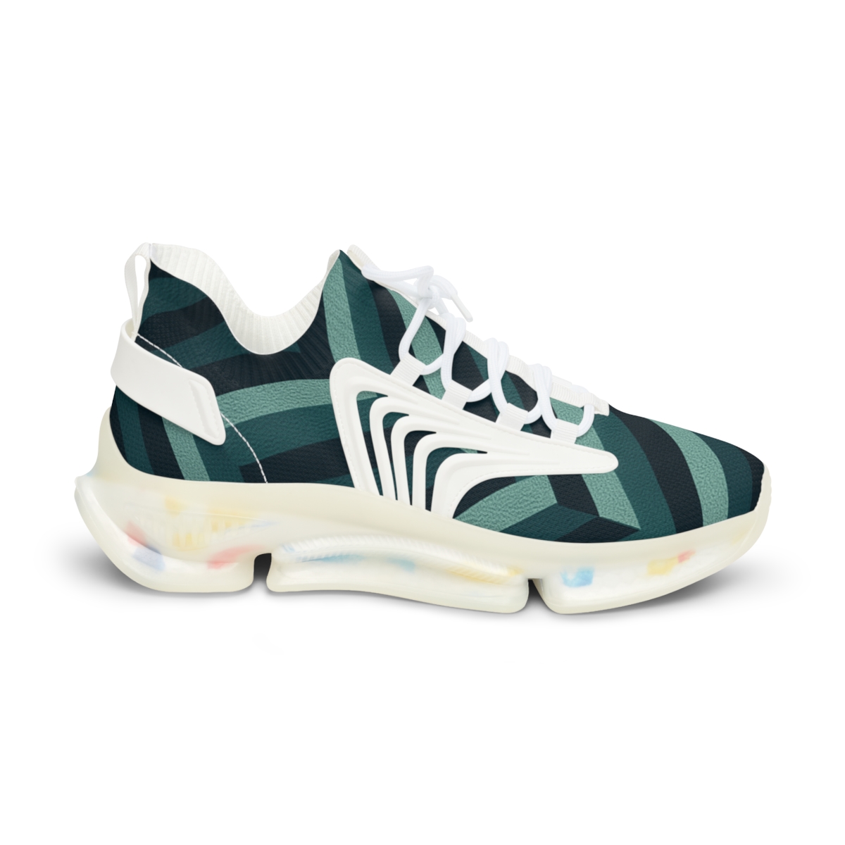 Moire Chevron Matrix personalized athletic sneakers