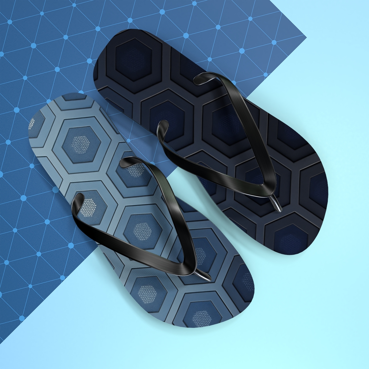 Hex Tiling Starfield Gradient personalized beach flip flops