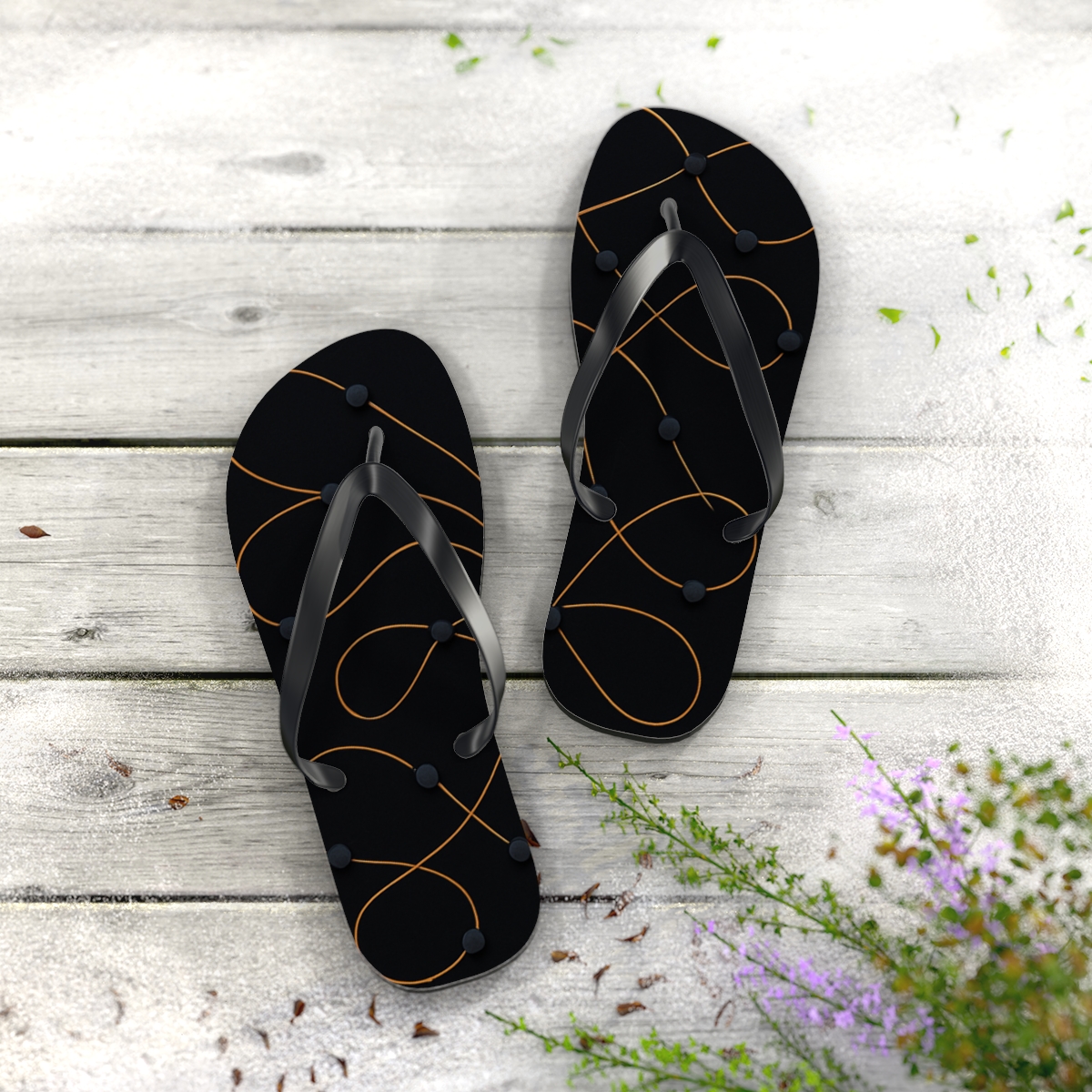 Waggle Code Of The Honeybee unique graphic flip flops