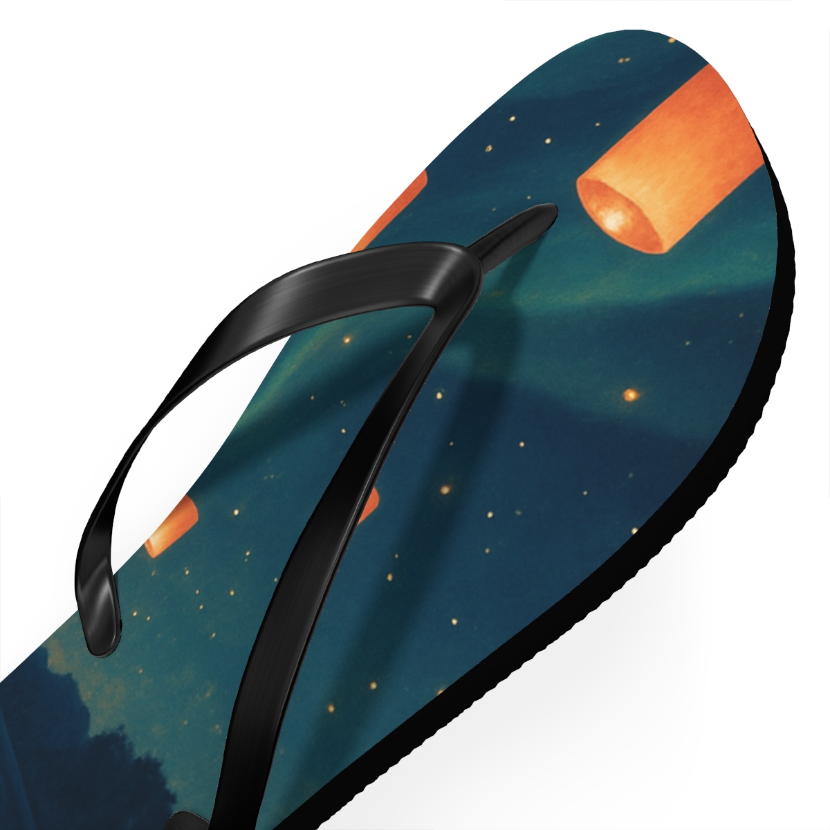 Midsummer Lantern Aurora colorful rubber flip flops