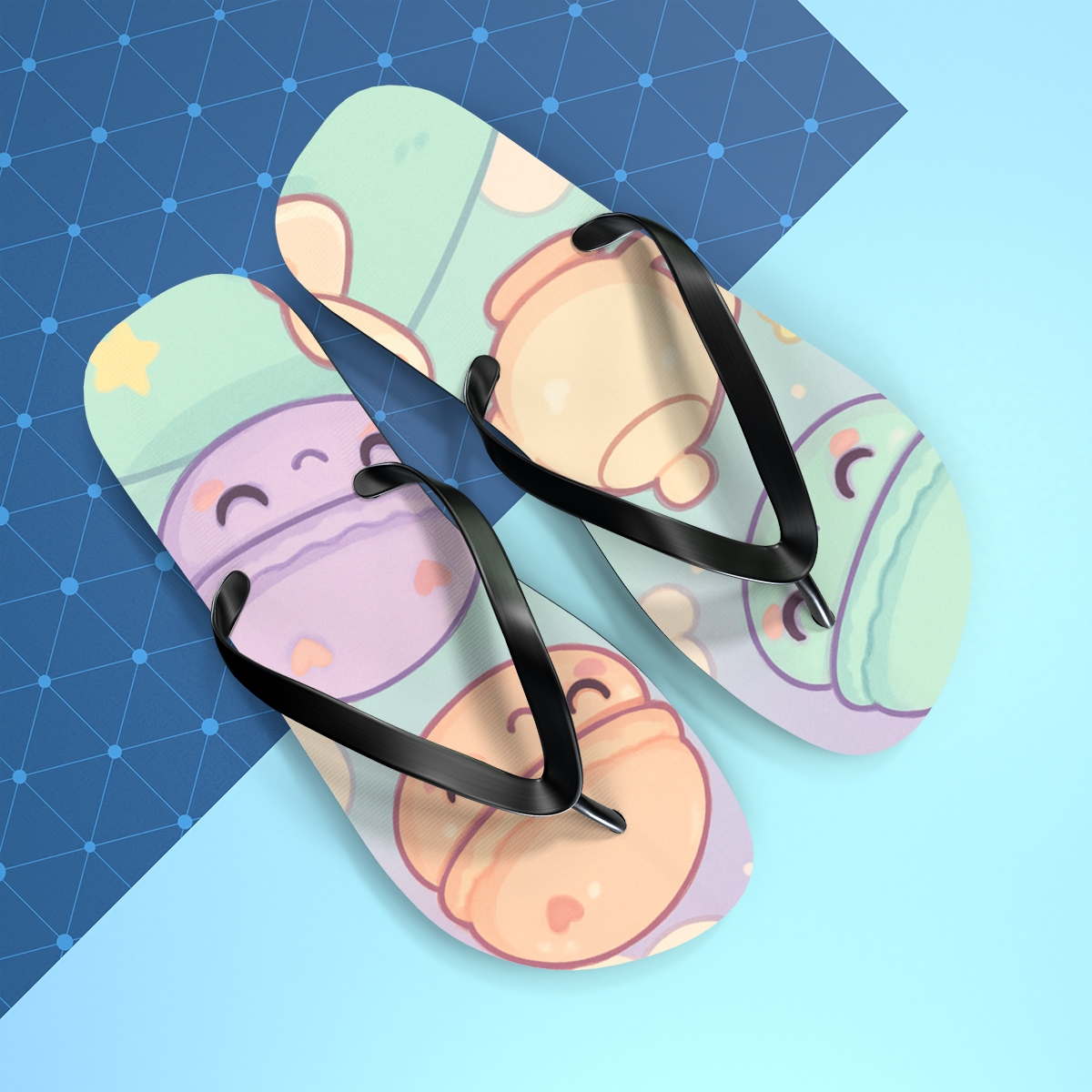 Cosmic Macaron Comet Cafe soft sole flip flops