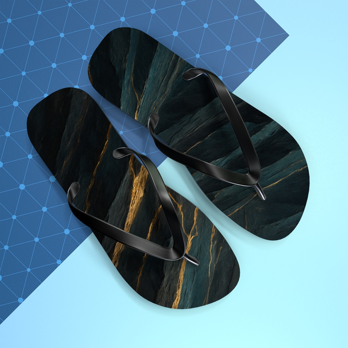 Prismatic Fault Line Tapestry personalized beach flip flops