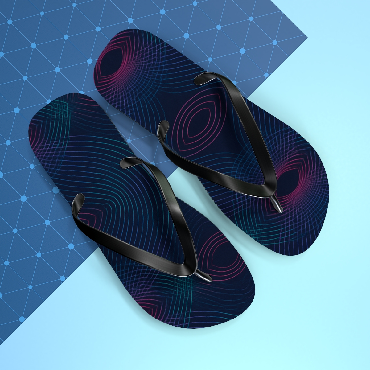Moire Orbit Interference Weave stylish summer flip flops