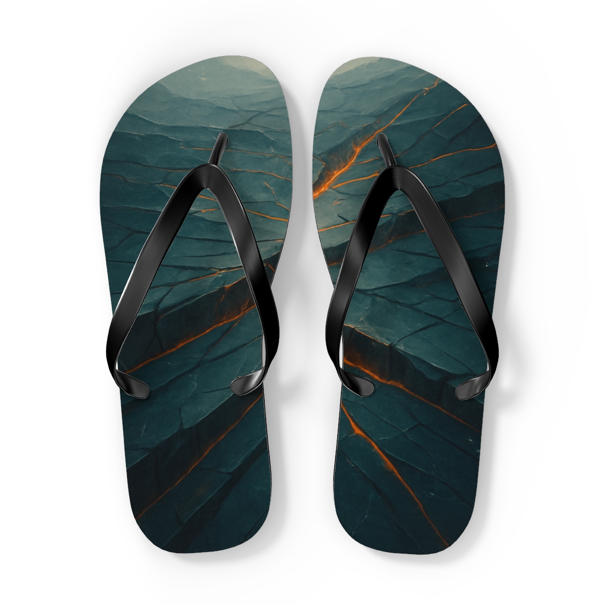 Prismatic Fault Line Fan unique graphic flip flops