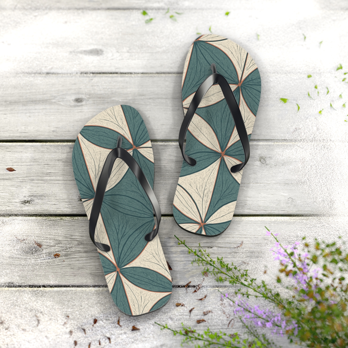 Camellia Arc Lattice comfortable casual flip flops