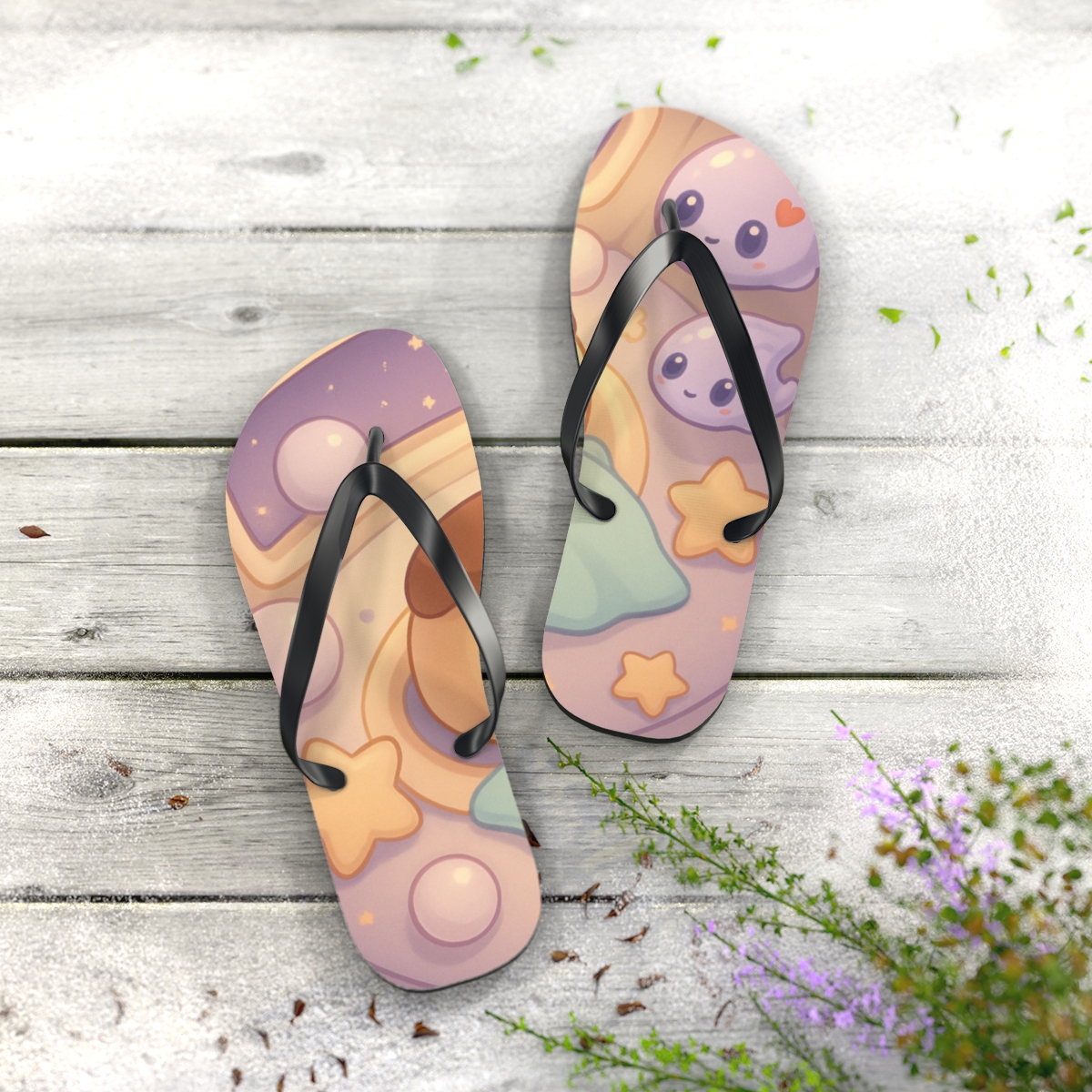 Pudding Planet Sleepover stylish summer flip flops