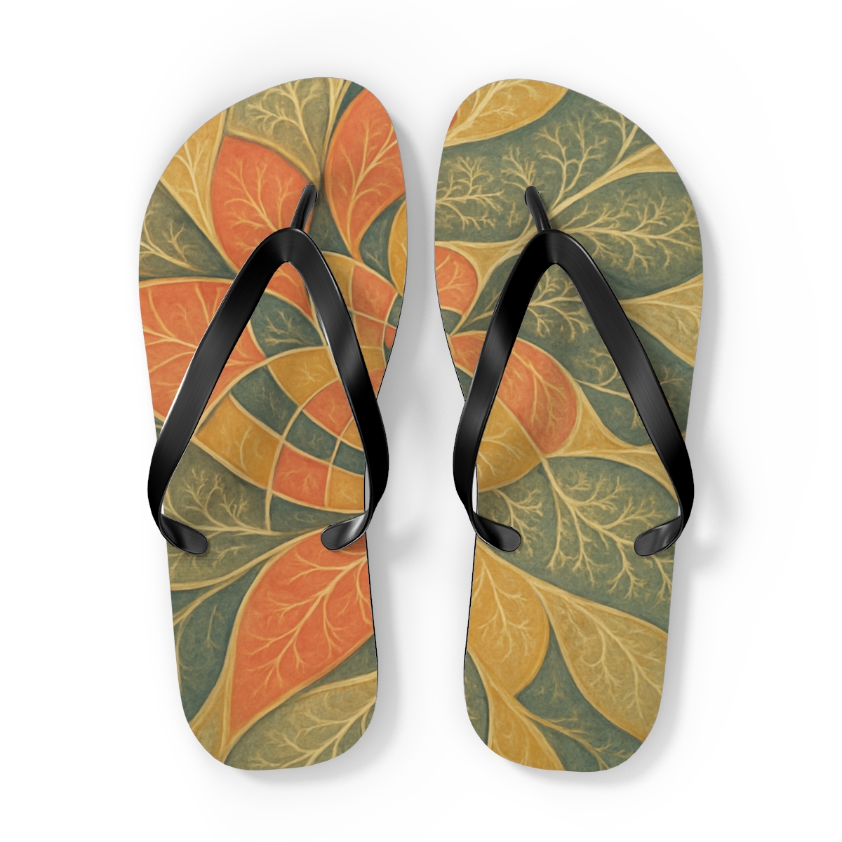 Coral Petal Whirl Flip Flops