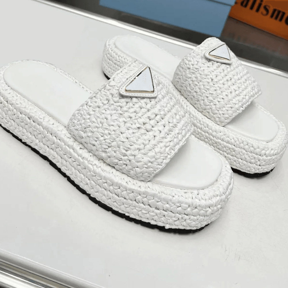 Braided Slip On Platform Sandals