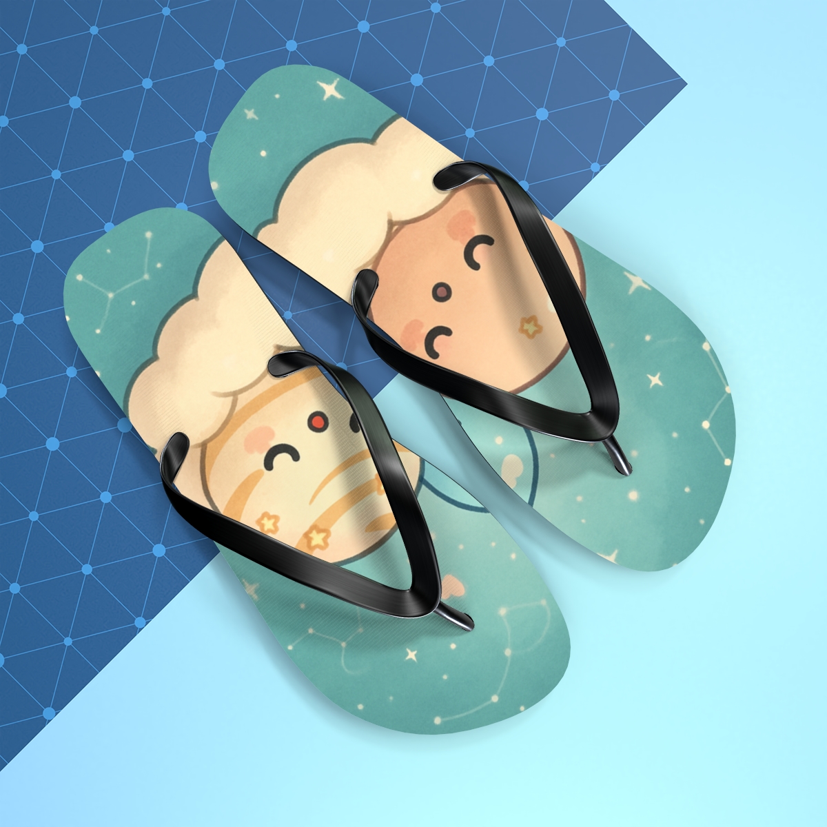 Sleepy Planet Pudding Friends soft sole flip flops