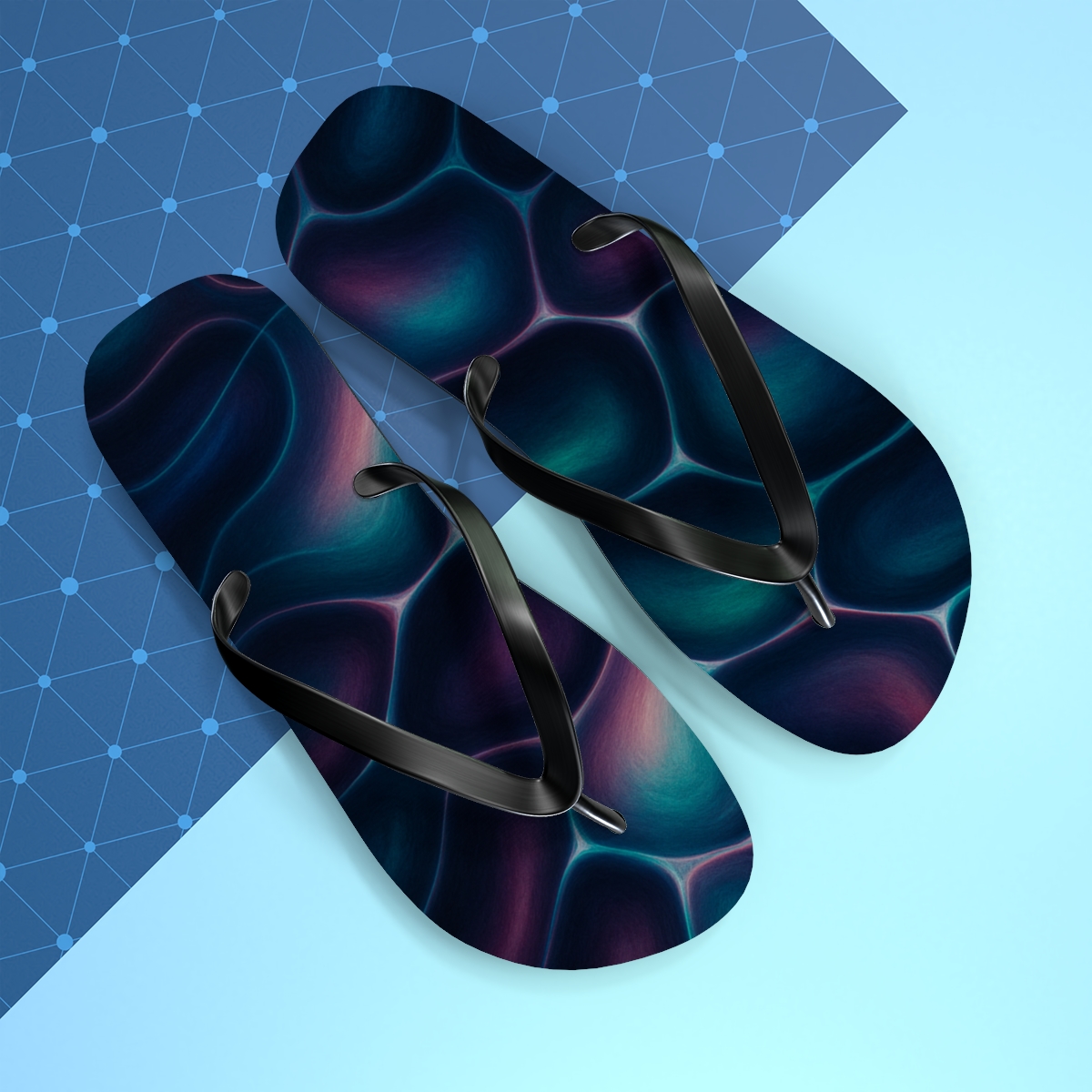 Chromatophore Mirage Drift custom flip flops