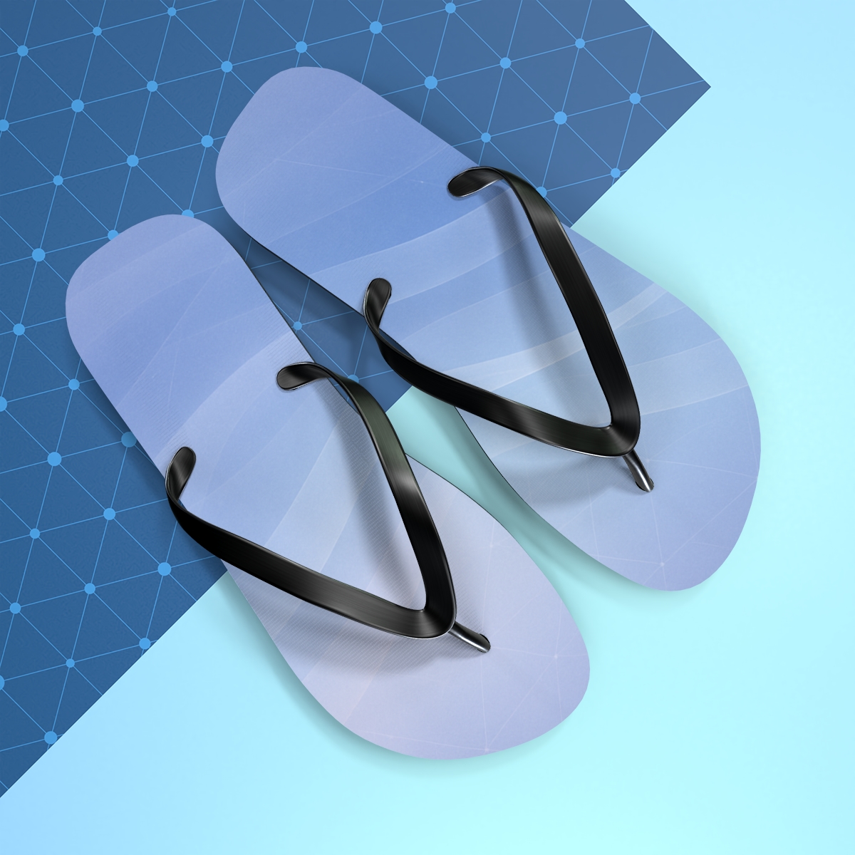 Celestial Vapor Wavefront Grid custom flip flops