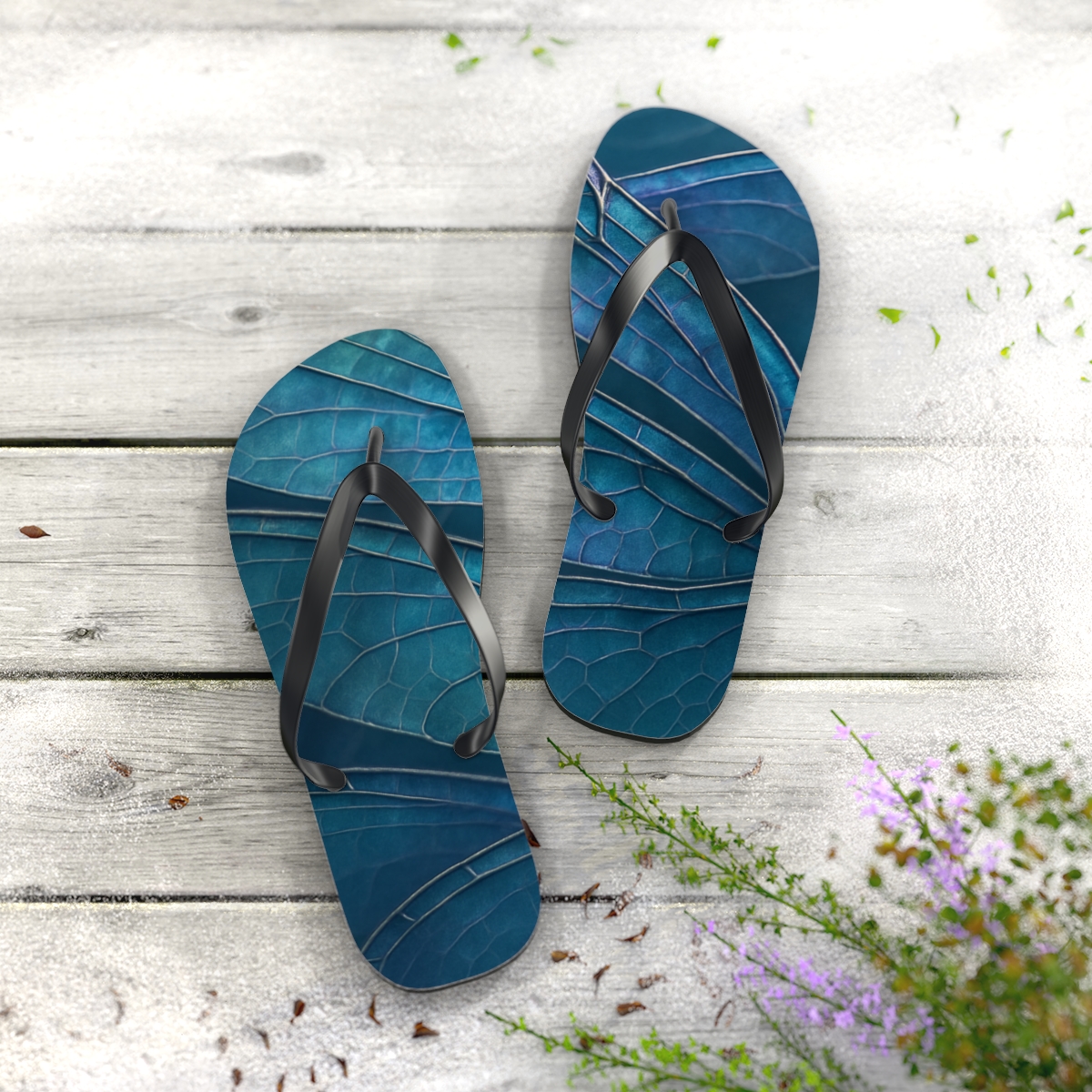 Dragonfly Wing Refraction Matrix soft sole flip flops