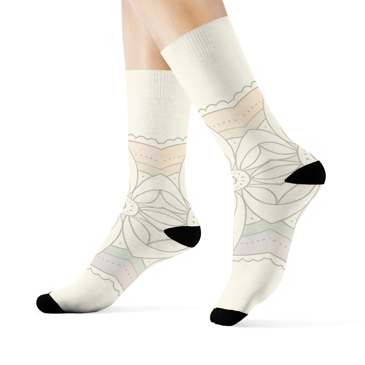 Pastel Lattice Bloomwheel designer logo socks