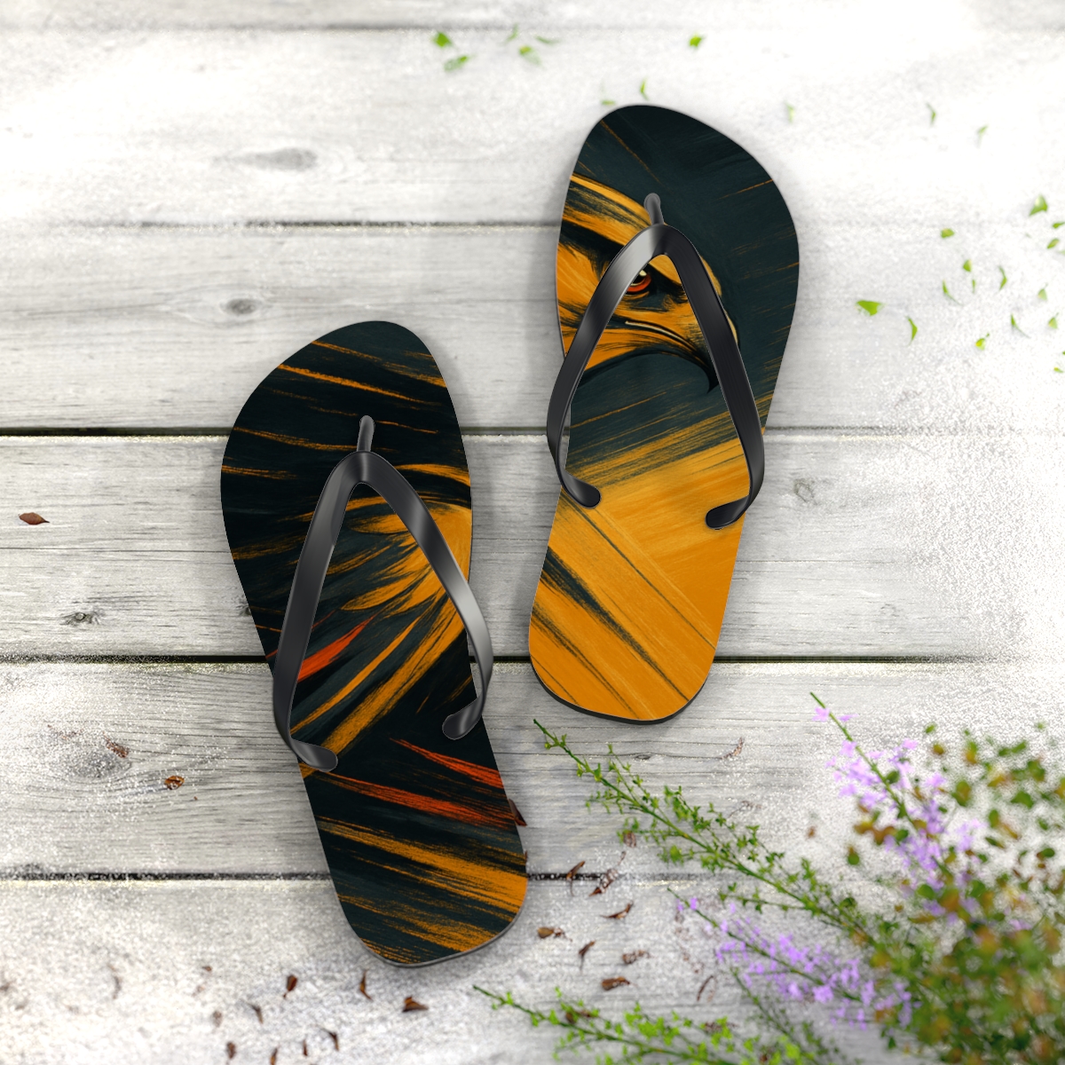 Golden Glide Flip Flops