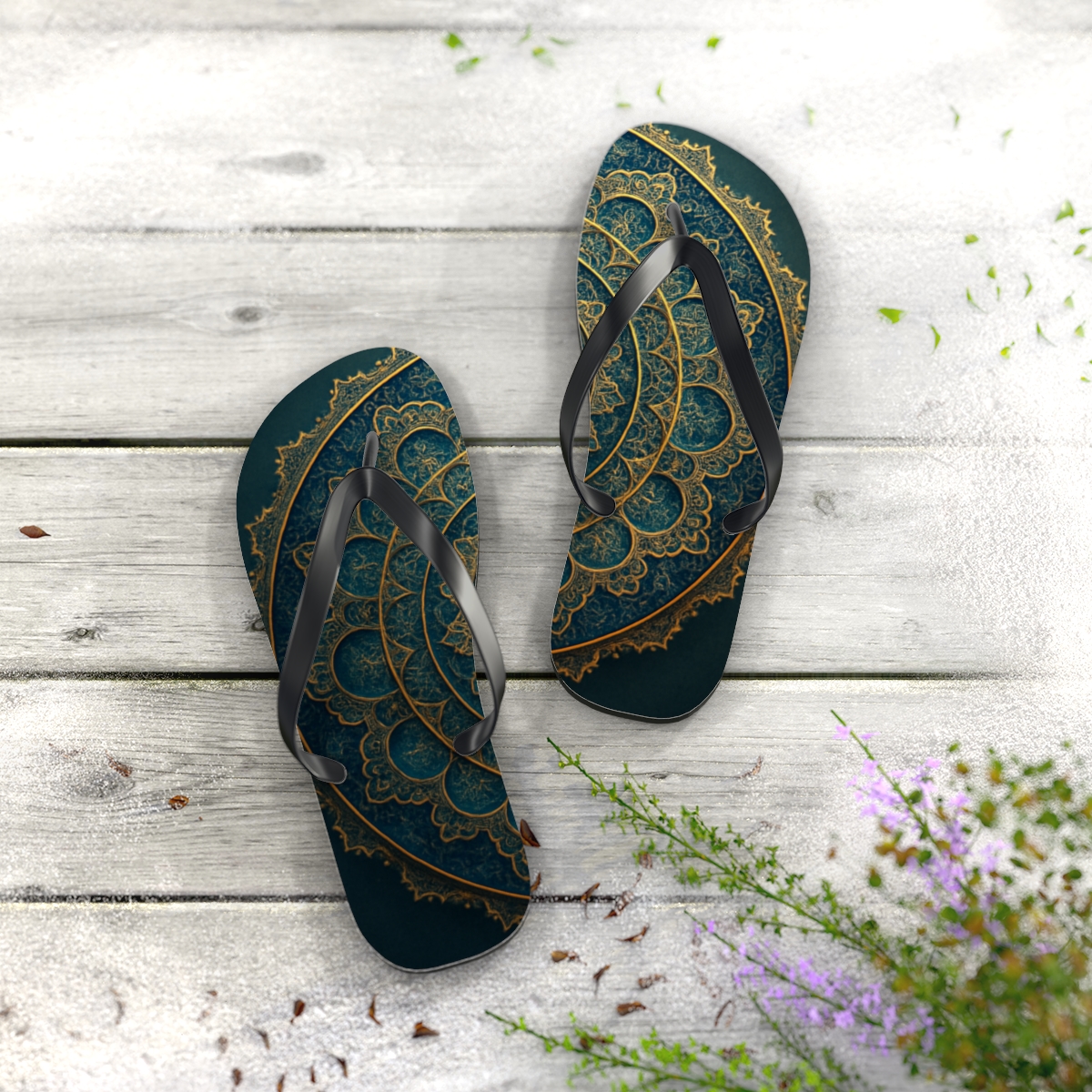 Celestial Mandala Harmony Flip Flops