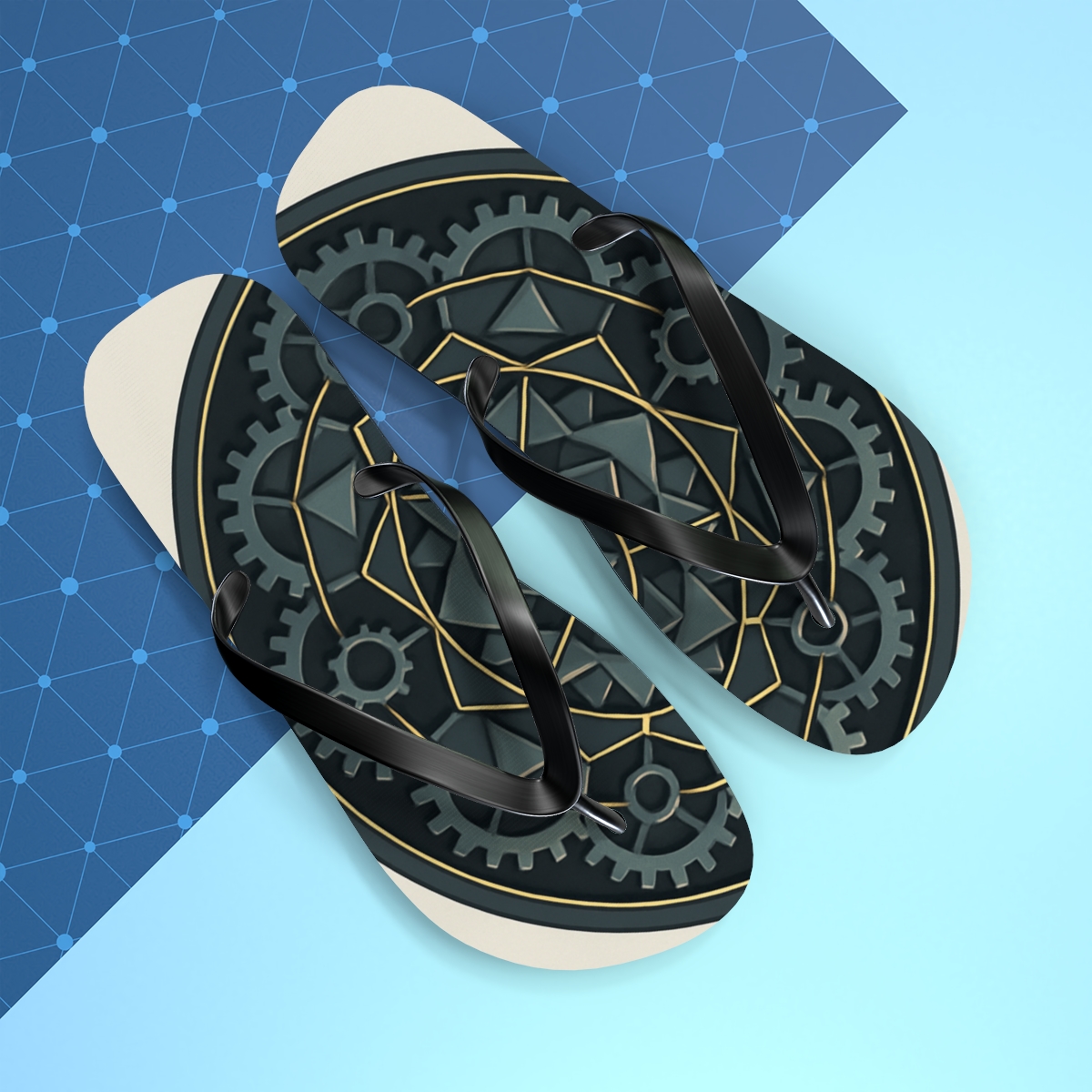 Clockwork Circle Mosaic stylish summer flip flops