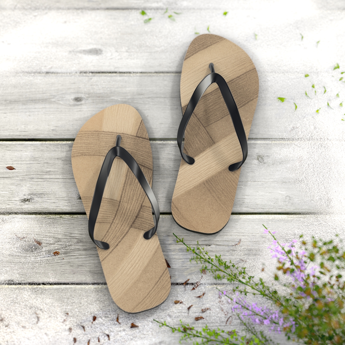 Wind Carved Arc Weave soft sole flip flops