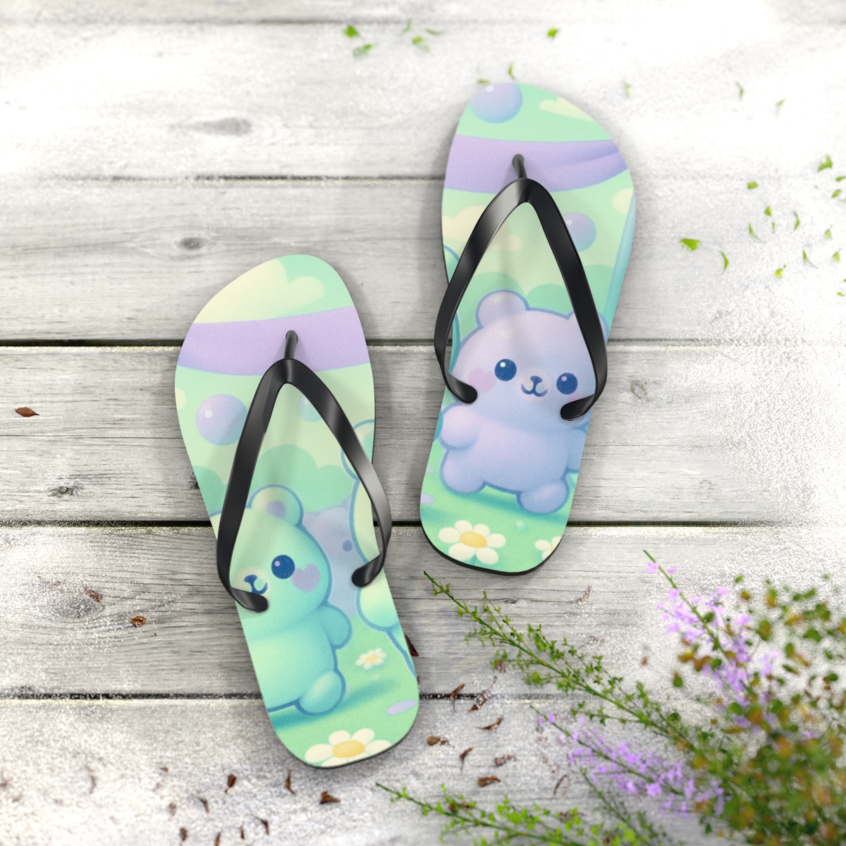 Bubble Bear Parade soft sole flip flops