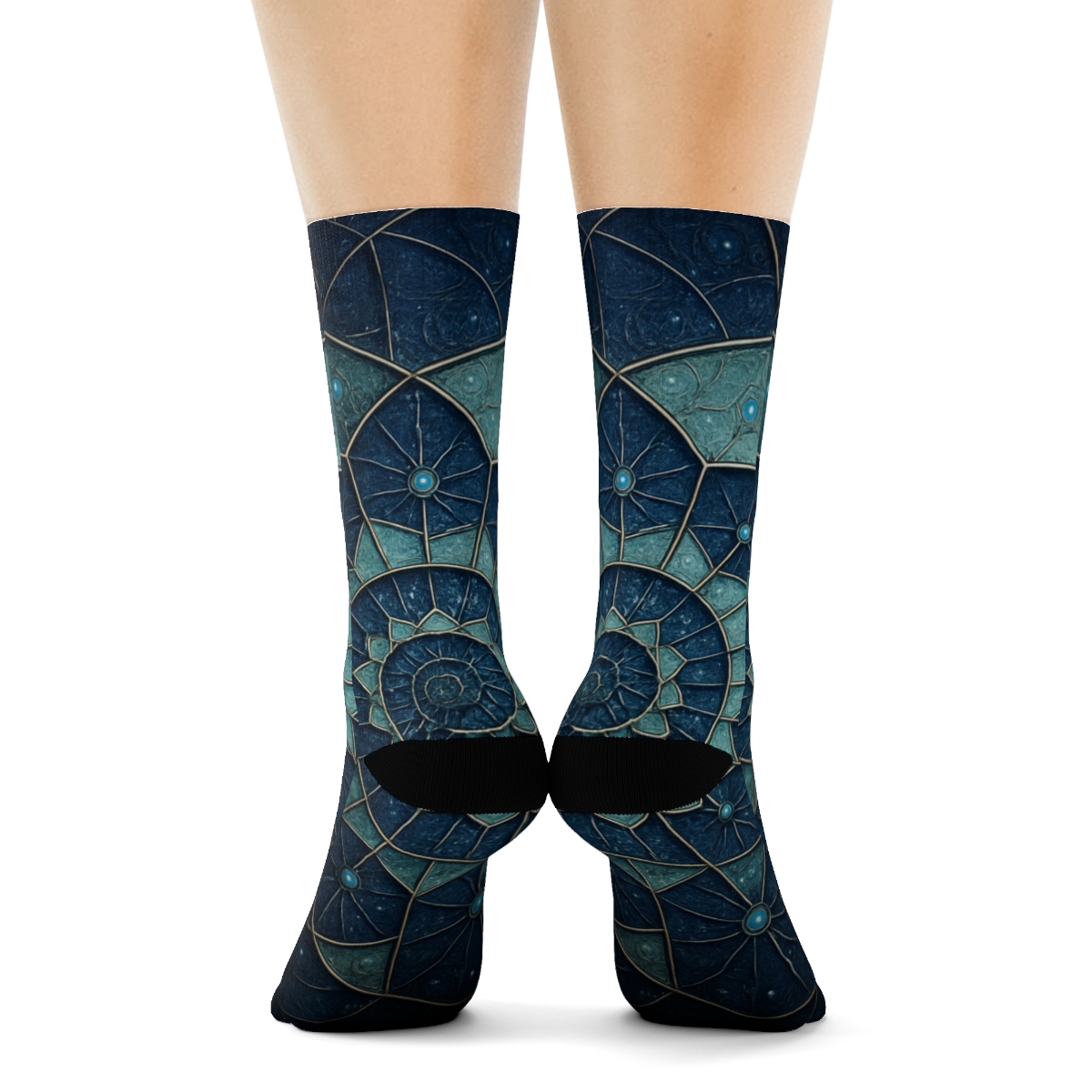 Fractal Spiral Compass personalized cozy socks